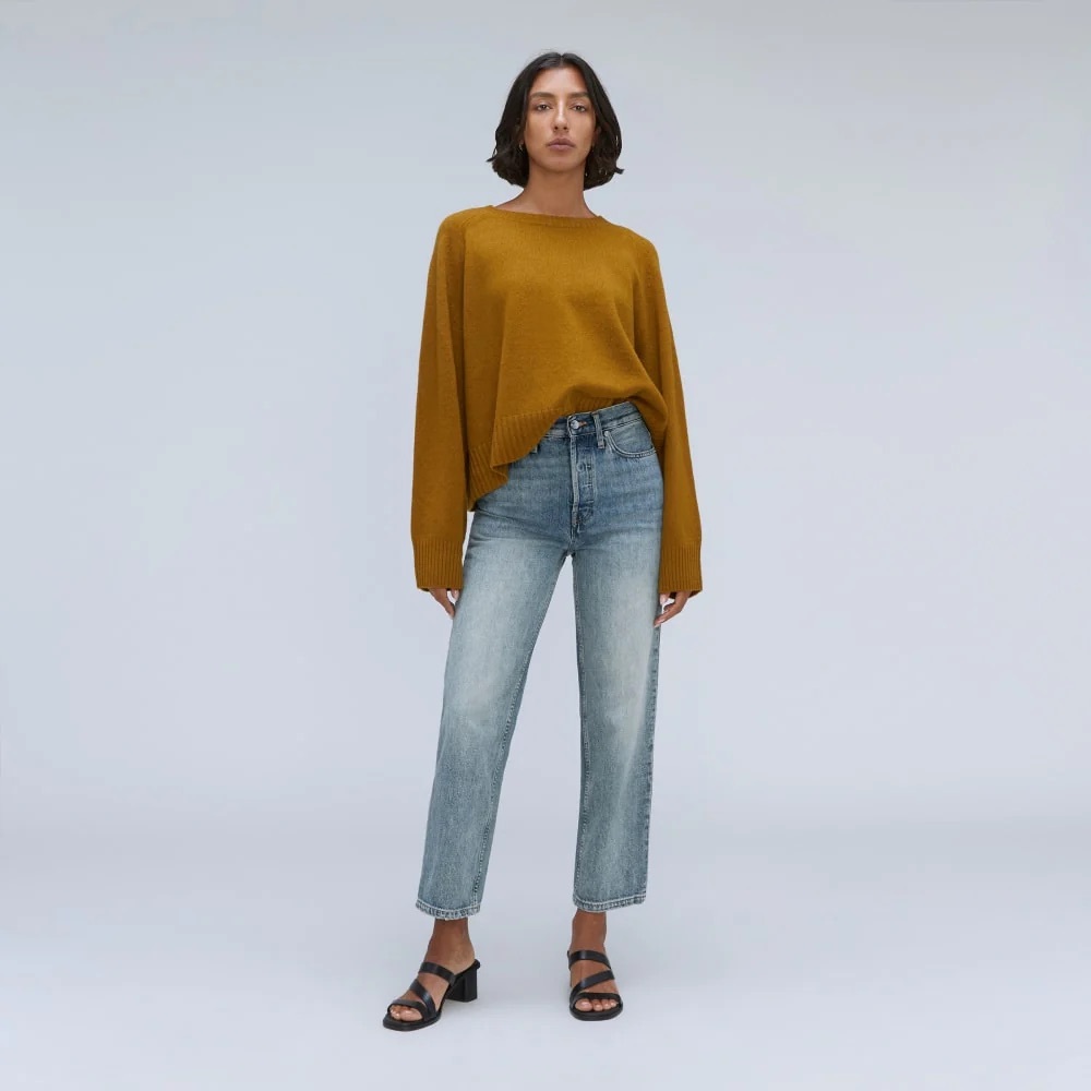 Everlane Straight Leg Jeans in Light Blue